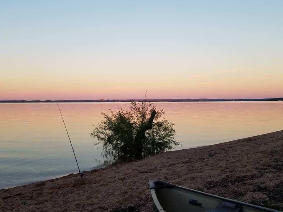 Image of sunset over Lake Buchanan at our Texas Lake Cabin Rentals Resort