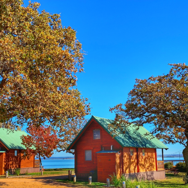 Image of our Texas cabin rentals at Willow Point Resort.