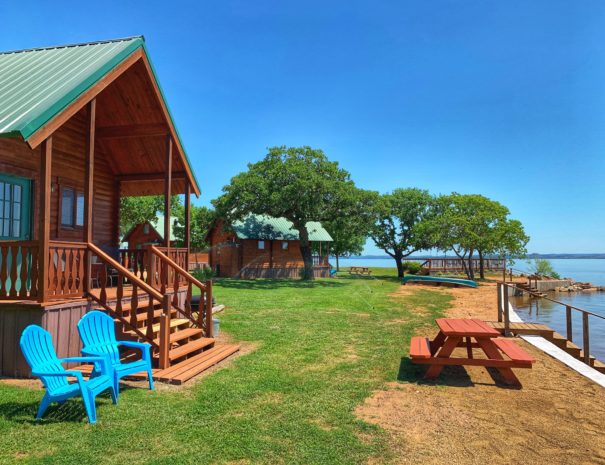 Image of the exterior of one of our Texas cabin rentals at Willow Point.